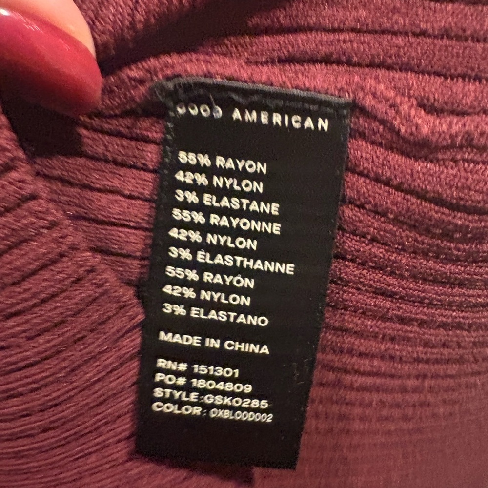 Good American Long Sleeve Burgundy Dress - Picture 6 of 8